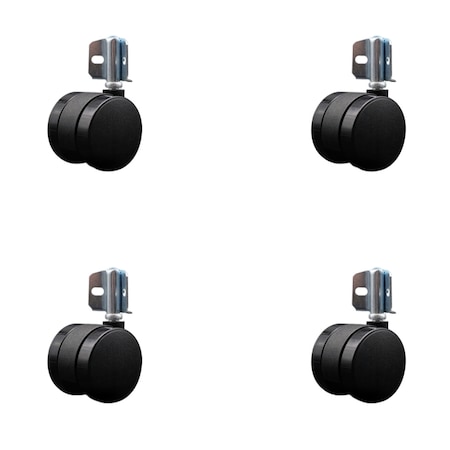 Service Caster 2'' Nylon Twin Wheel Casters with Corner Mounting Bracket , 4PK SCC-UHGR02S50-NYS-716-4-CB90-4